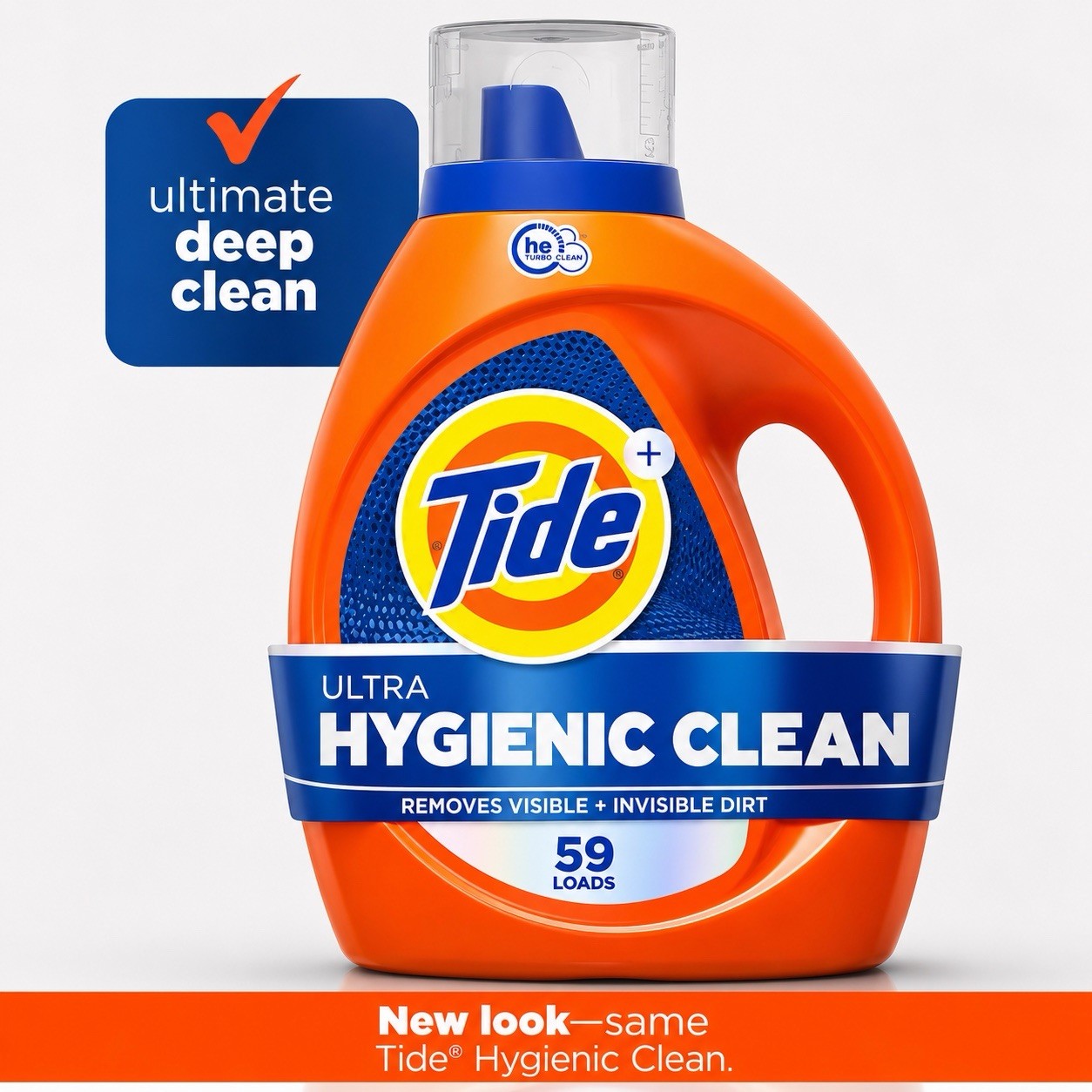 Tide Hygienic Clean Heavy 10X Duty Liquid Detergent, Original 84 fl oz 59 Loads
