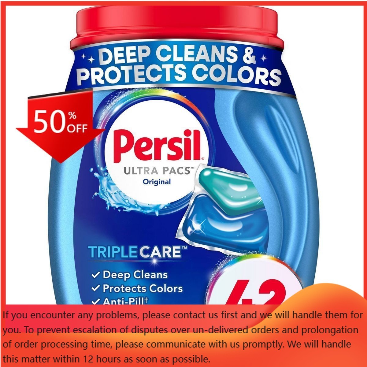 Persil Original HE Deep Cleaning Laundry Detergent Pods 42 Pacs – 30.3oz
