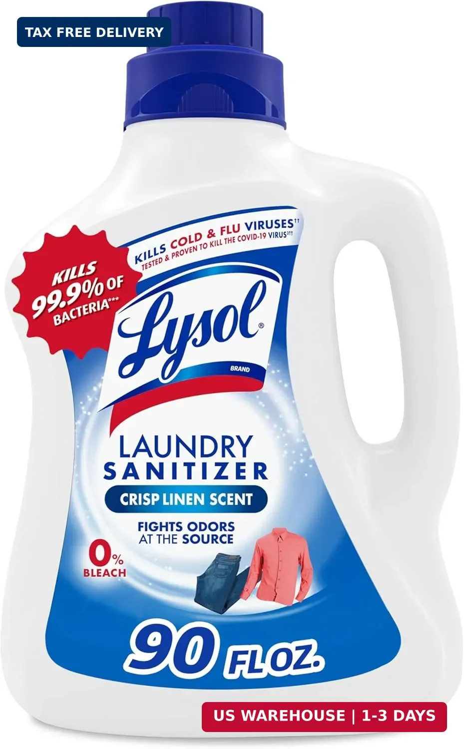 Lysol Laundry Sanitizer Additive, Bacteria-Causing Laundry Odor Eliminator, Dete