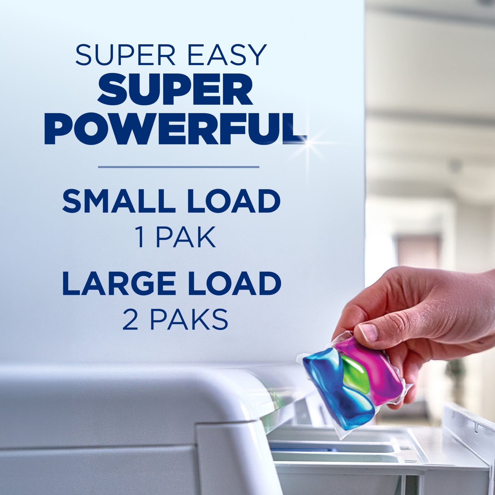 (4 pack)Deep Clean Odor Formula Detergent Power Paks, Radiant Burst, 32 Count