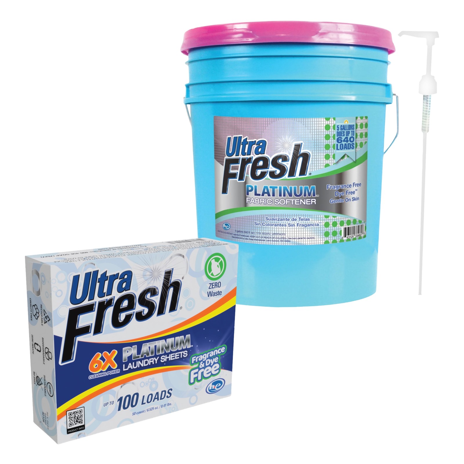 Ultra Fresh Platinum Fabric Softener & Platinum 6X Laundry Detergent Sheets