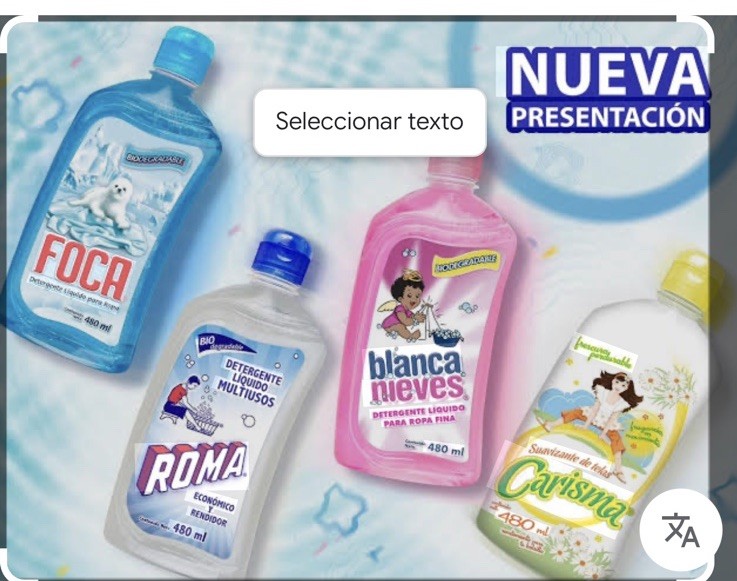 8 Pk FOCA, ROMA, CARISMA BLANCA NIEVES 🇲🇽 Liquid Laundry Detergent, 500ml C/u