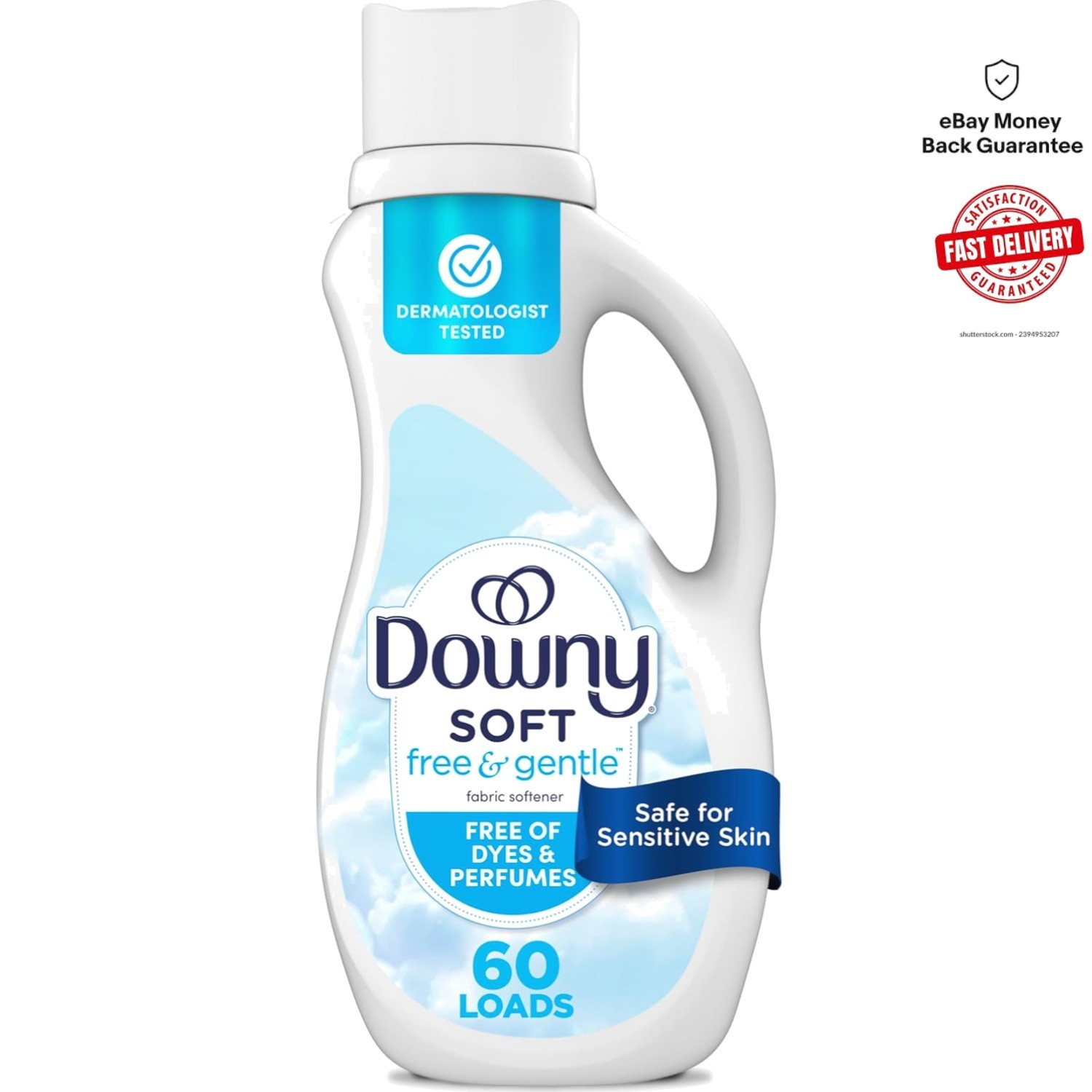 Gentle Liquid Fabric Conditioner, 44 fl oz – Hypoallergenic for Sensitive Skin