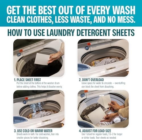 Sudstainables Laundry Detergent Sheets 200 Loads – Dissolvable Laundry Sheet …