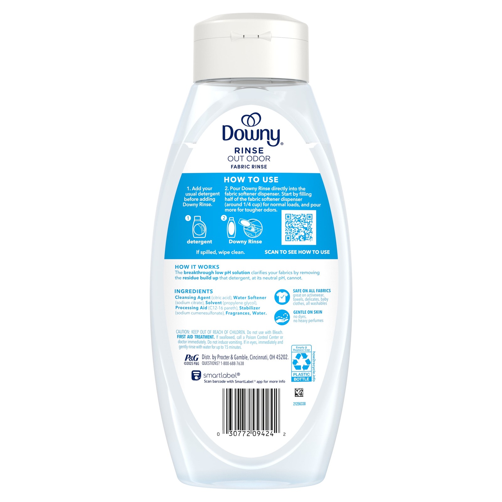(4 pack) Downy Rinse Out Odor Laundry Rinse, Tackles Tough Odors and Refreshes