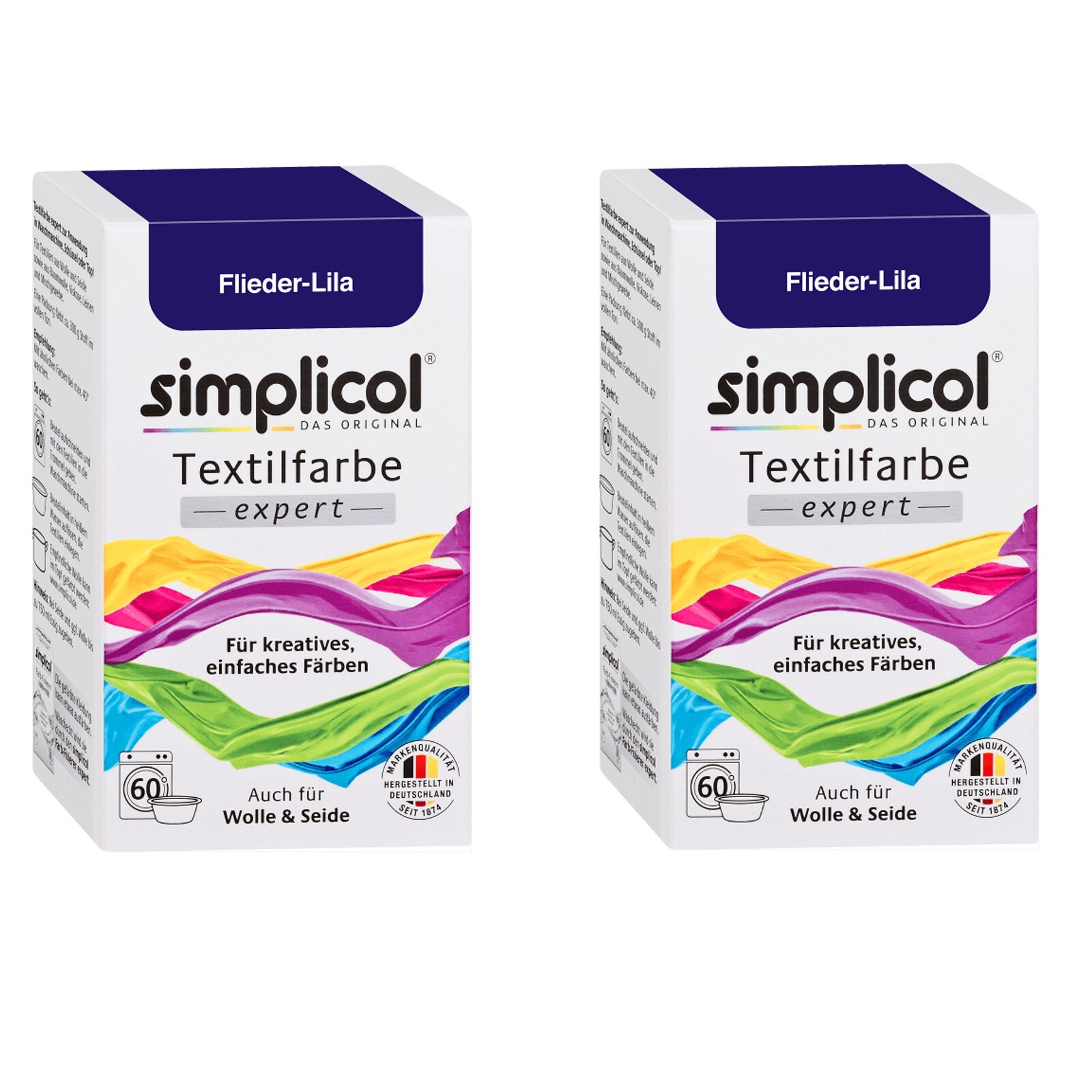 Simplicol Fabric Dye Expert 2x Color LILAC PURPLE for 600g Fabric also for Wool