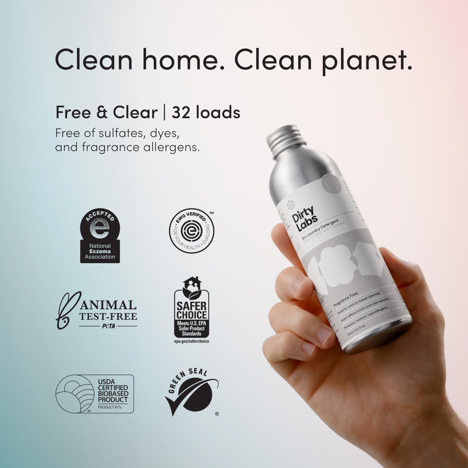 Bio-Liquid Laundry Starter Kit – Free & Clear, Gentle for Delicates, 2×32 Loads,