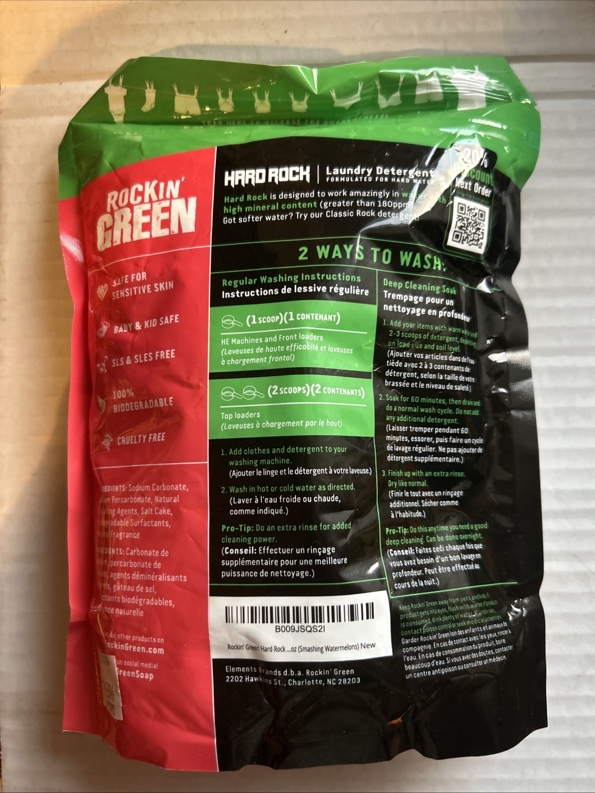 Rockin’ Green For Hard Water Smashing Watermelon Laundry Detergent ~ 90 Loads