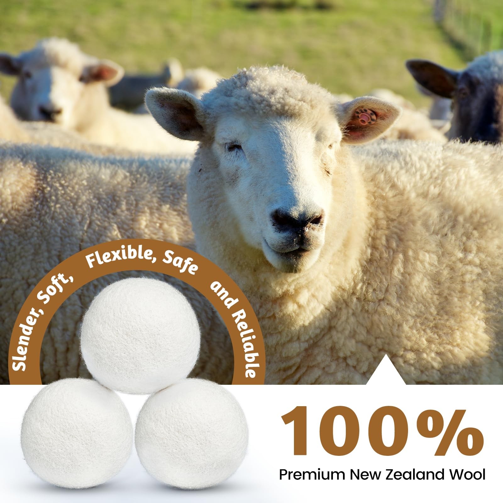 Dryer Balls Handmade Reusable Natural Fabric Softener 3 Pack XL Wrinkles Free
