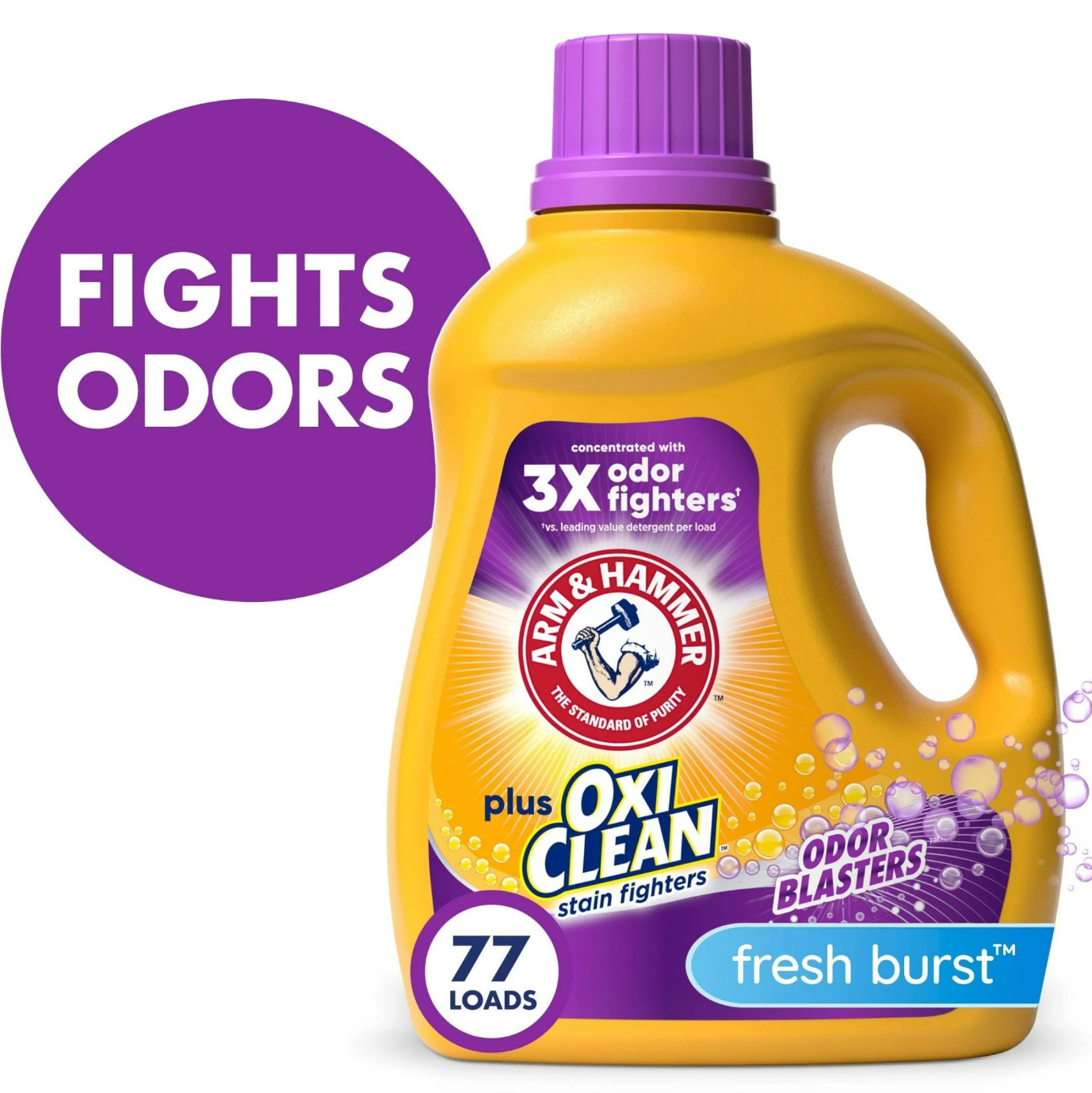 Plus OxiClean Odor Blasters Liquid Laundry Detergent, Fresh Scent, 100.5 fl oz