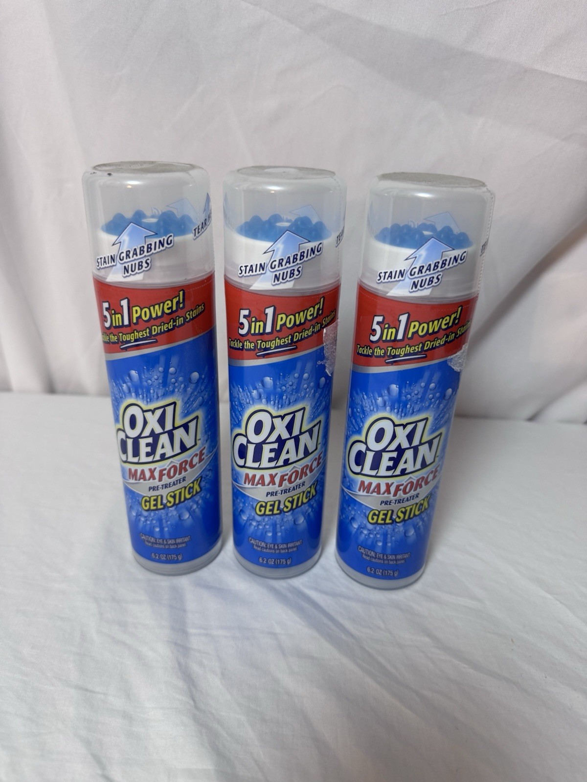 3 OXI CLEAN 6.2 Oz MaxForce 5 In 1 Power Laundry Stain Remover GEL STICK NEW