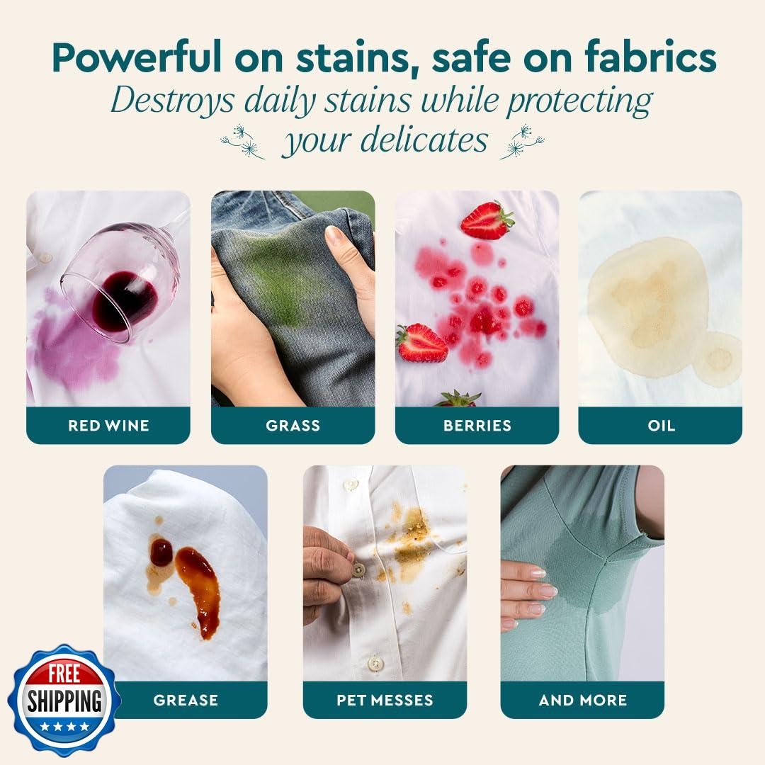 Puracy Stain Remover Spray, Natural Travel and Laundry Stain Cleaner for Clot