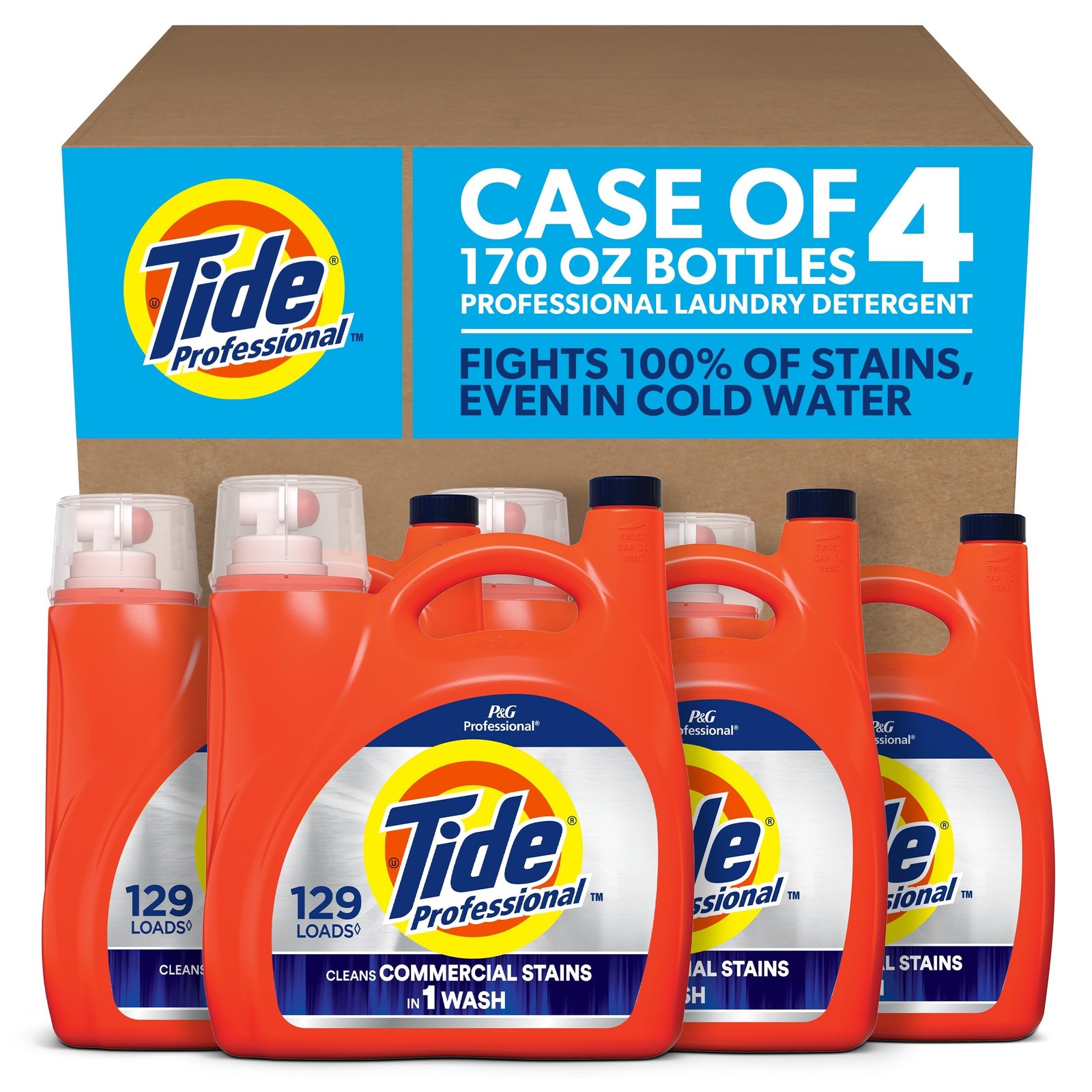 Tide Professional Liquid Laundry Detergent 170 Fl Oz Pack of 4 Deep Clean