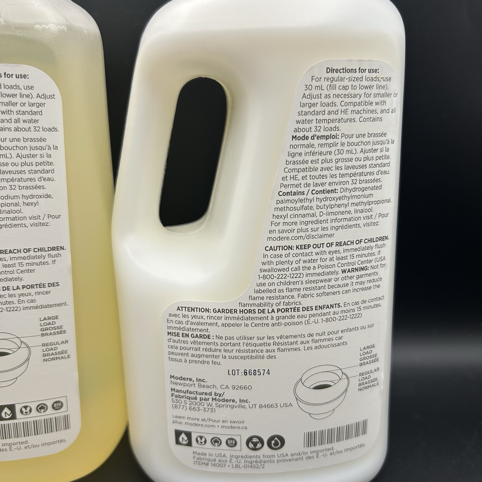 Modere Liquid Laundry Detergent and Fabric Softener Lot Soft Jasmine 31 oz New