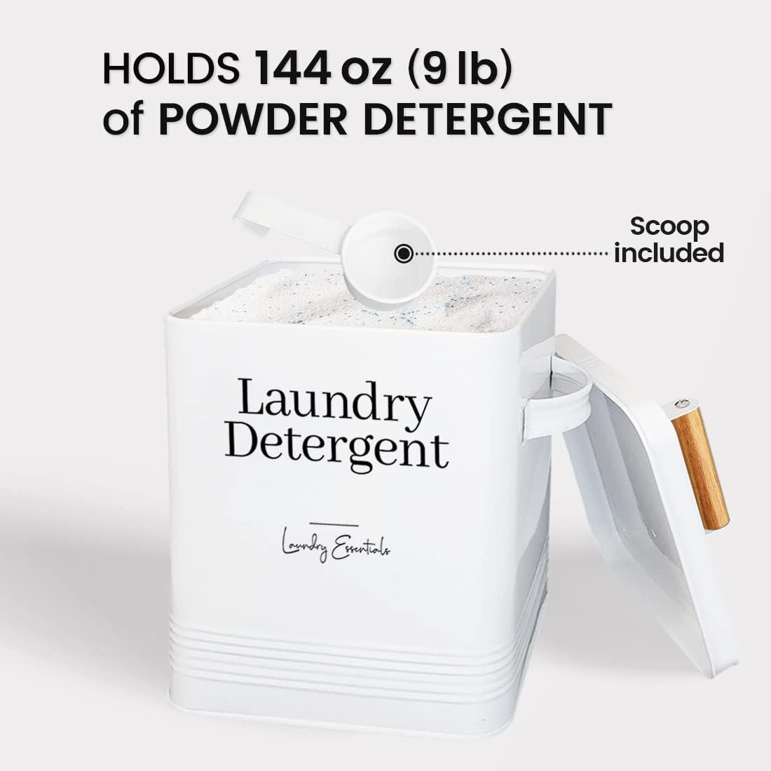 (2 Pack Bundle Modern Farmhouse Dryer Sheet Holder & Laundry Detergent Container