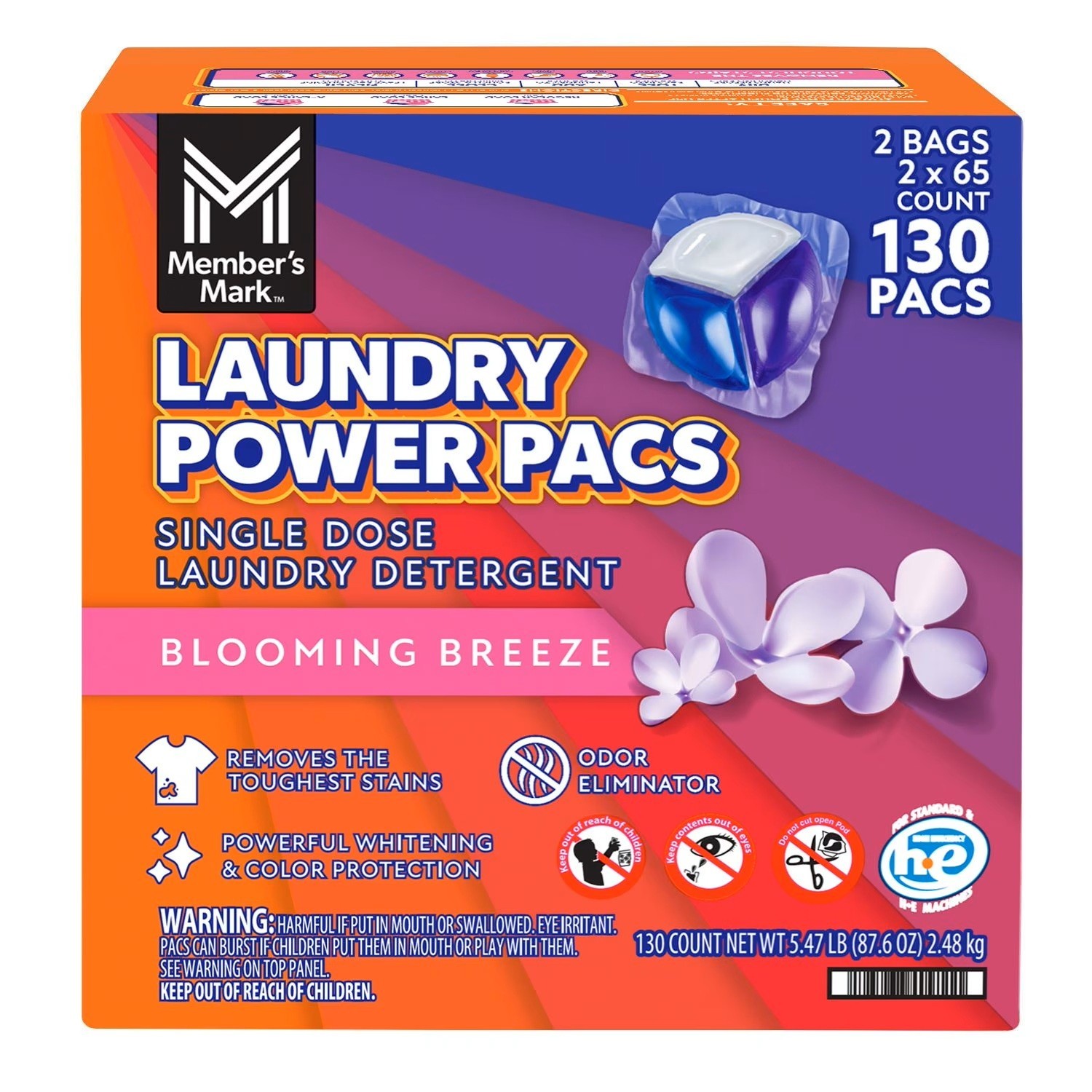 Member’s Mark Laundry Detergent Power Pacs, Blooming Breeze,130 ct. Great Price