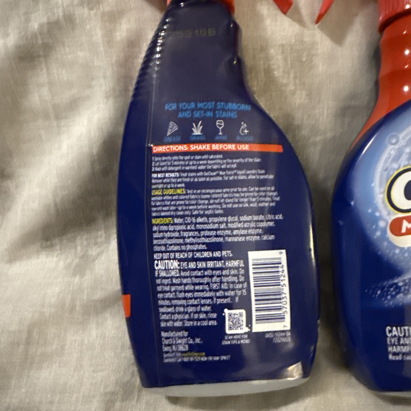 Set of 3 Oxi Clean Max Force Laundry Stain Remover Original 12 oz Bottles – NEW.