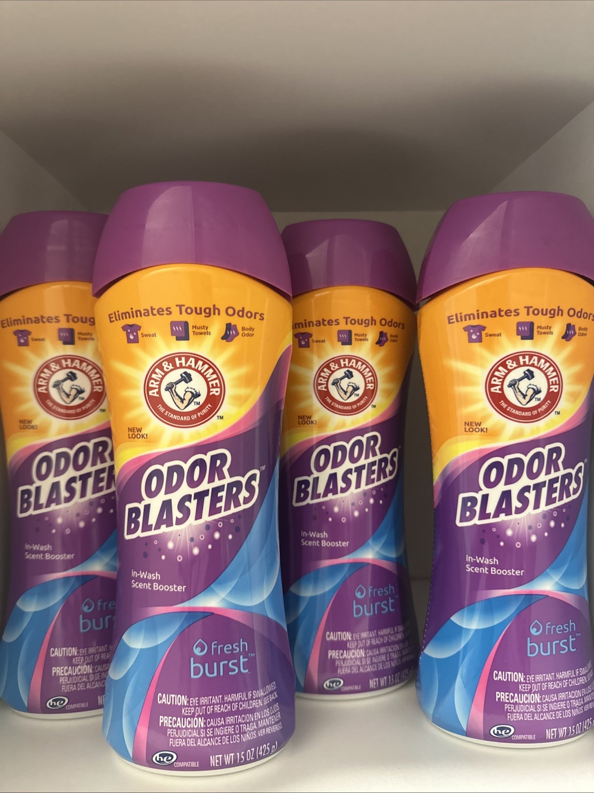 Arm & Hammer Odor Blasters Fresh Burst In-Wash Scent Booster, 15-oz (x4)