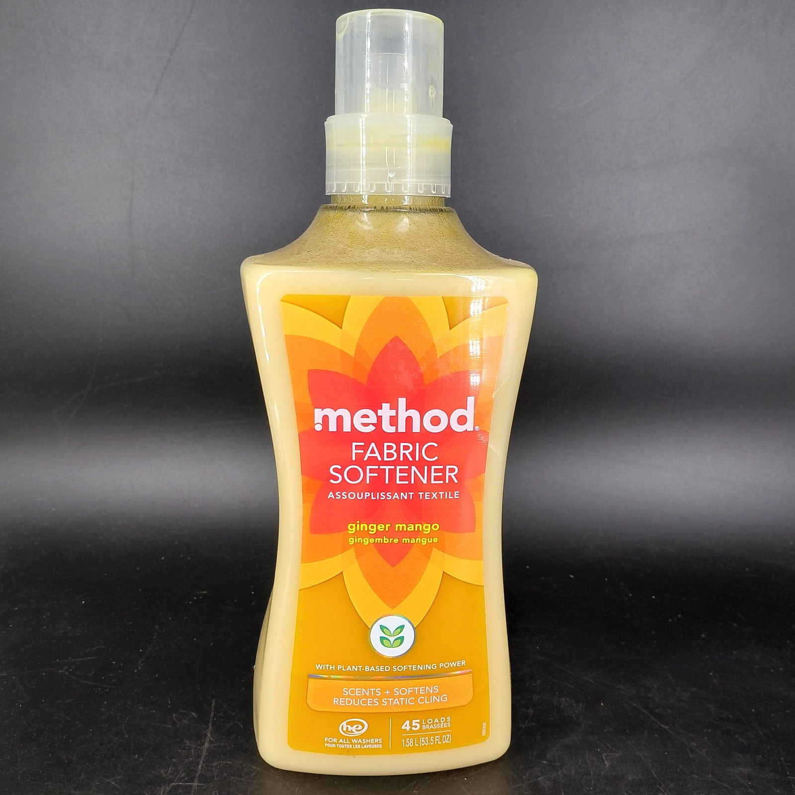 Method Fabric Softener Ginger Mango 45 Loads 53.5oz Plant Based Orange Laundry