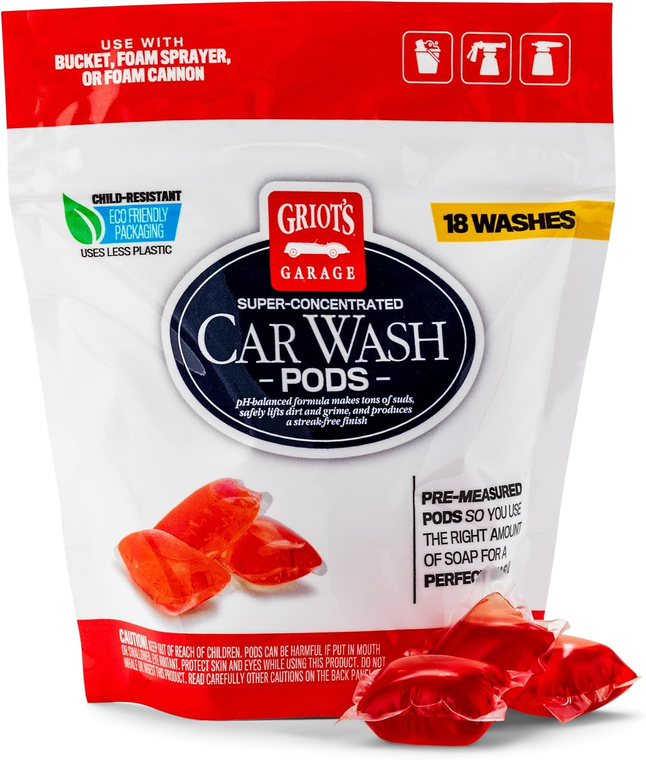 10846 Super-Concentrated Car Wash Pods 18Pc – Easy to Use PH Neutral Concentrate