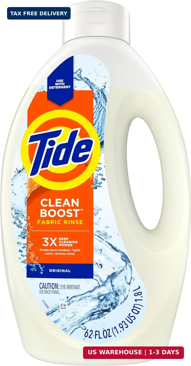 Tide Clean Boost Fabric Rinse, 62 fl oz fl oz, Removes Odors and Residues, Safe