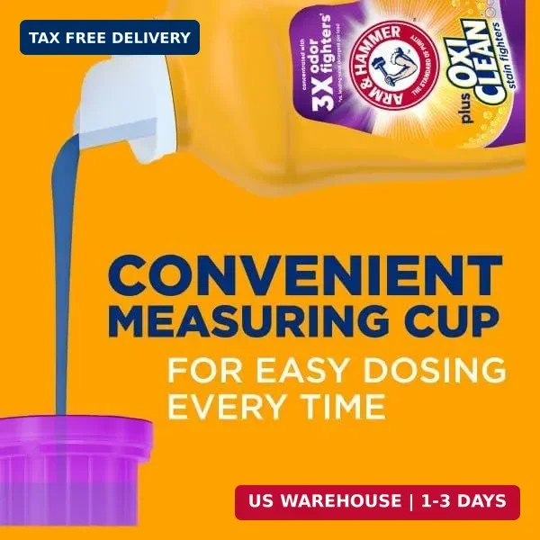 ARM & HAMMER Plus OxiClean with Odor Blasters Liquid Laundry Detergent, Laundry