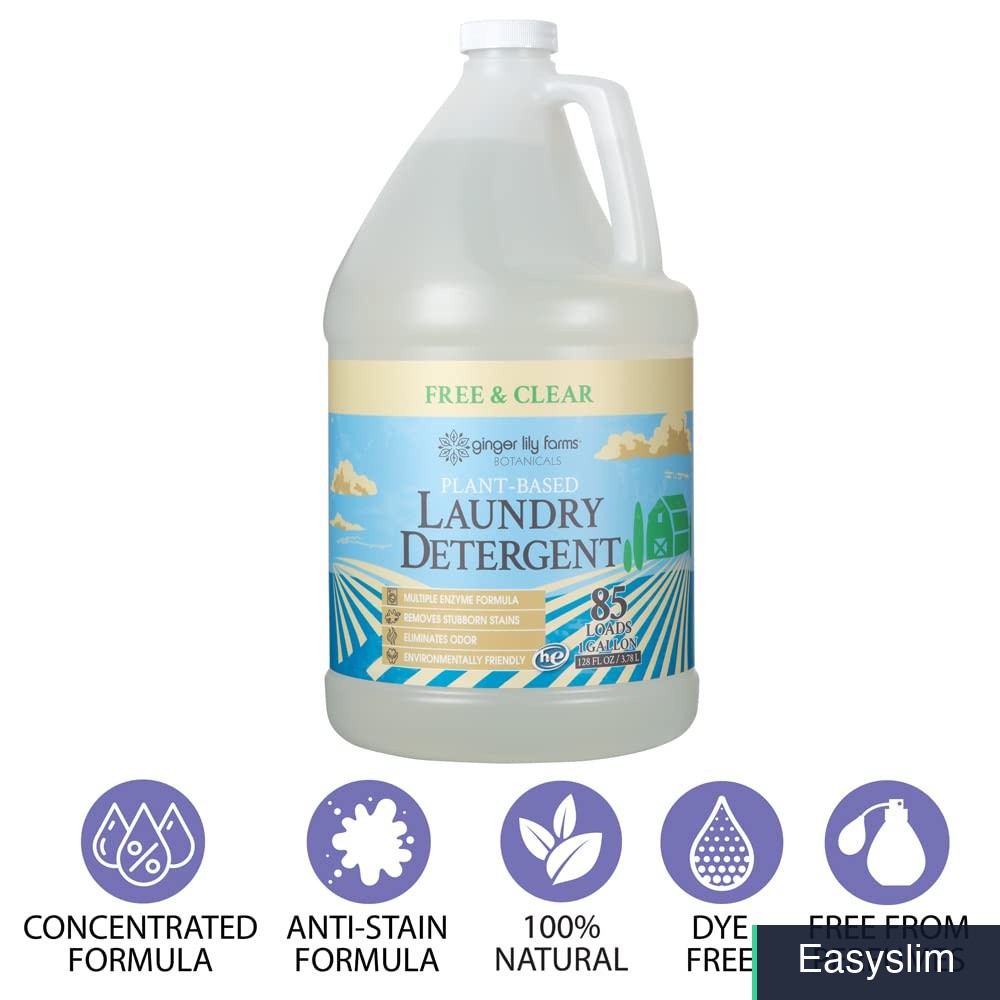 Laundry Detergent 128 Fl Oz Plant-Based Concentrated 85 Loads