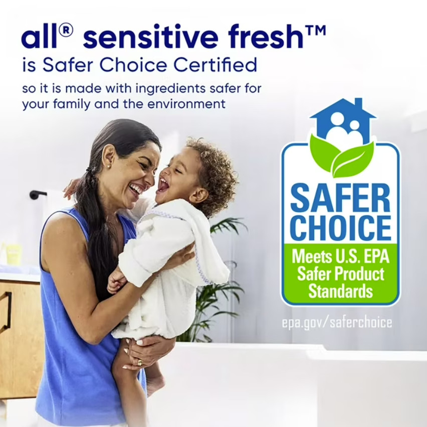 3P all Sensitive Fresh Liquid Laundry Detergent, Spring Breeze, 73 oz, 58 Loads
