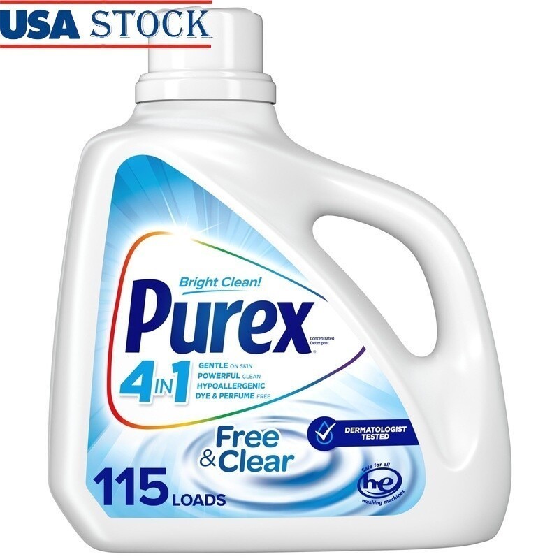 Hypoallergenic Liquid Laundry Detergent Unscented 150oz 115 Loads Sensitive Skin