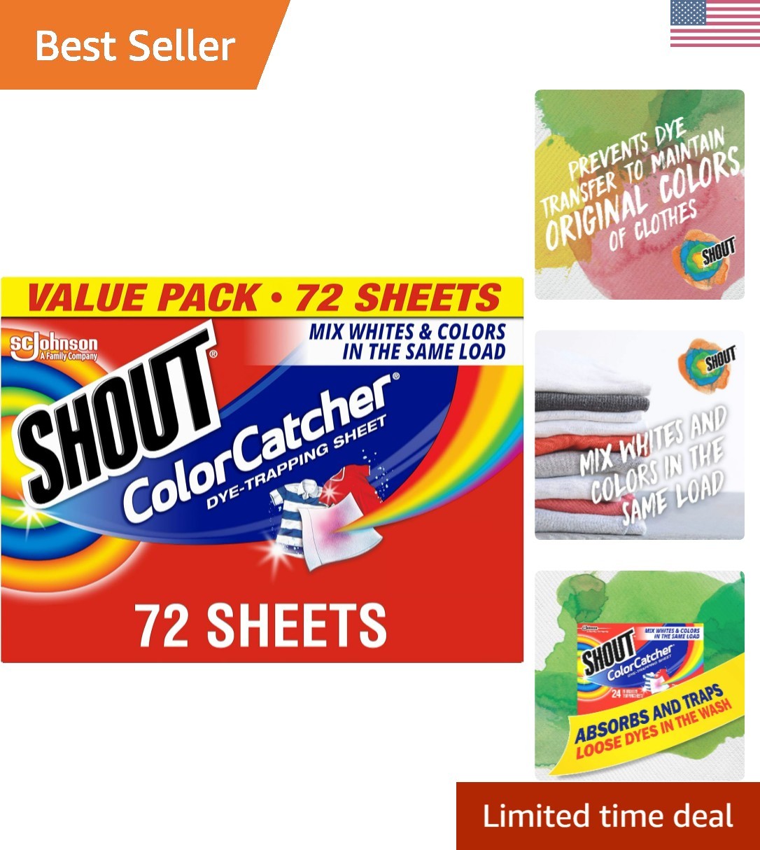 Color Catchers for Laundry, Allow Mixed Washes, Prevents Color Runs and Maint…