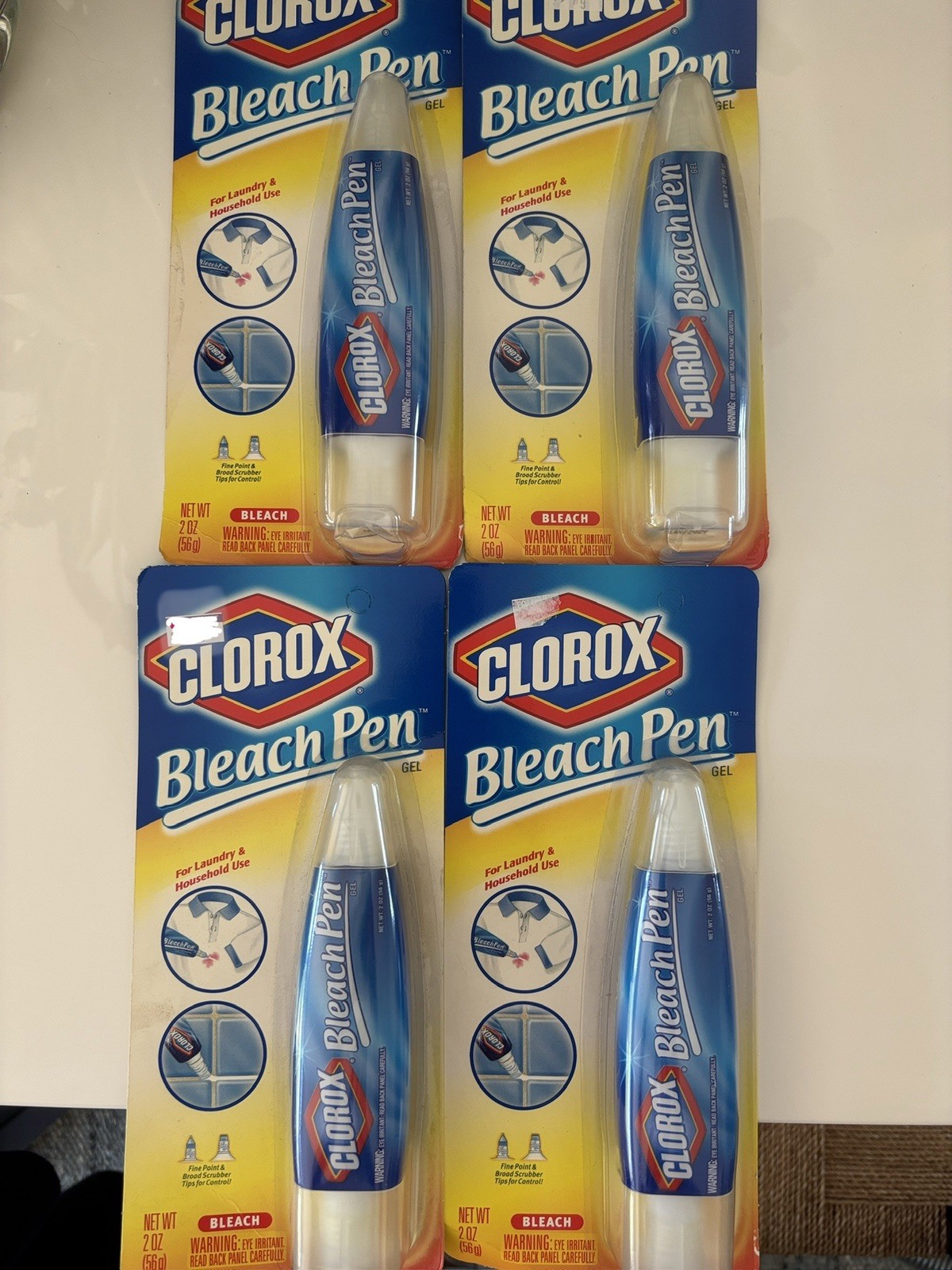 4 – Clorox Bleach Pen Gel Whites Dual Tipped 2 Oz -NEW DISCONTINUED! NOS
