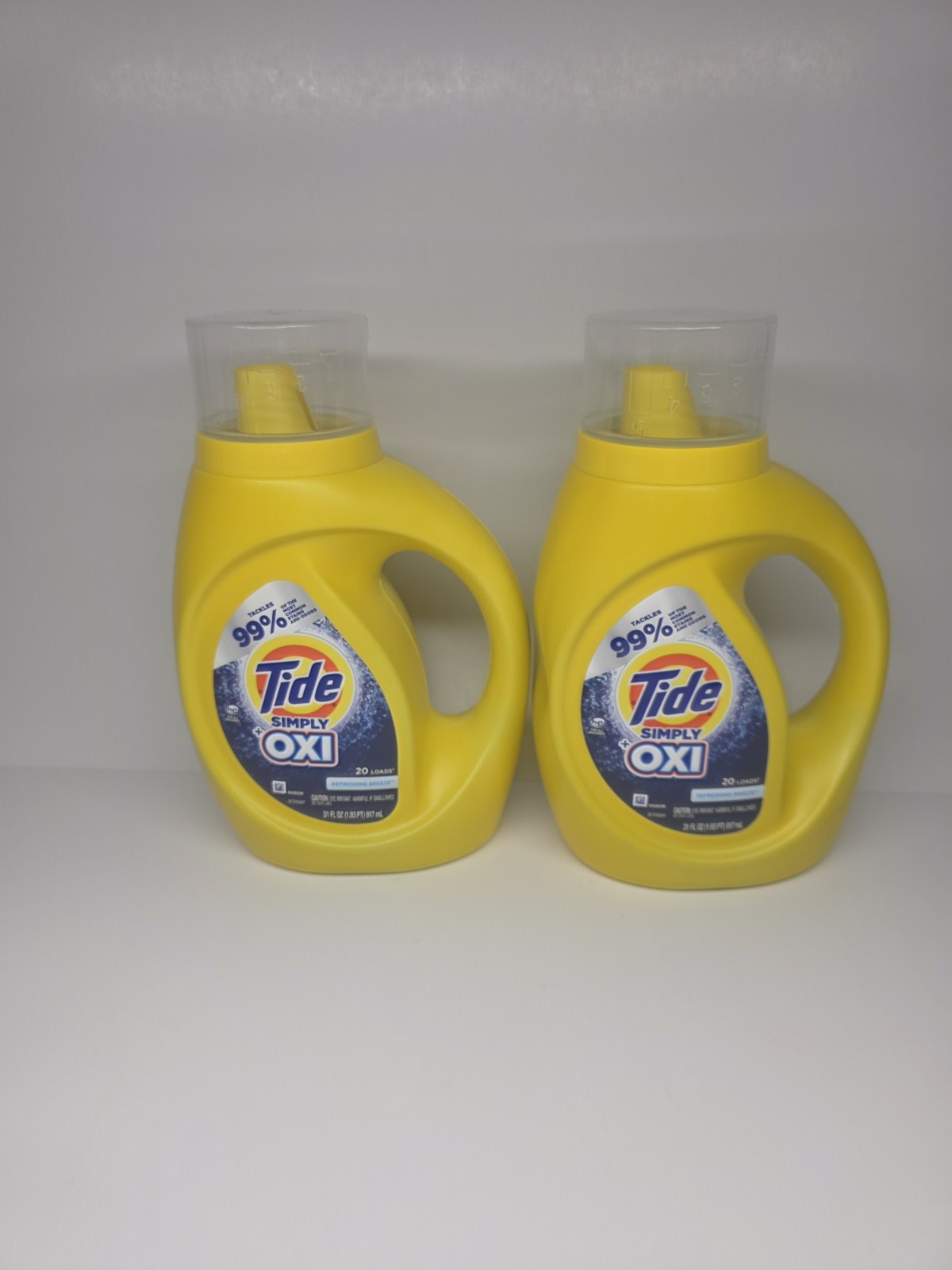 2 PACK Tide Simply Clean & Fresh Refreshing Breeze 31oz bottle Laundry Detergent