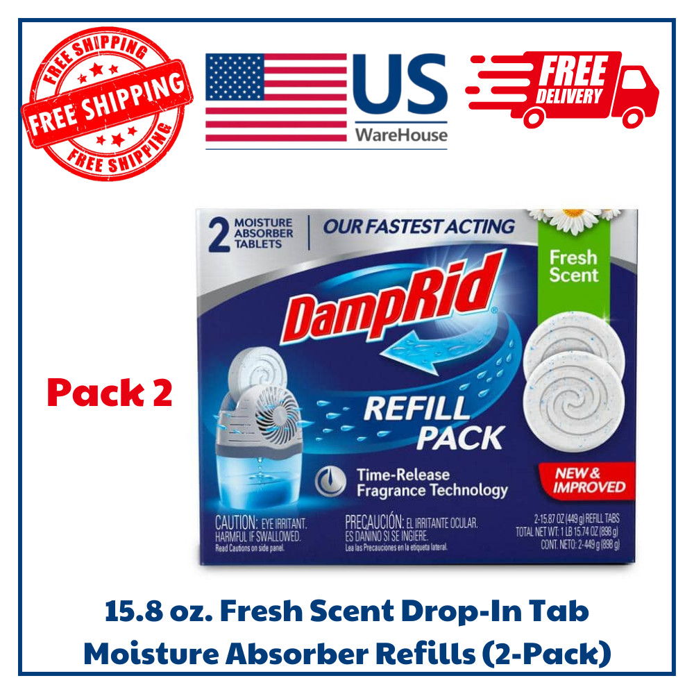 15.8 Ounce Fresh Scent, Odor-fighting Moisture Absorber Refills Bathroom 2 Pack