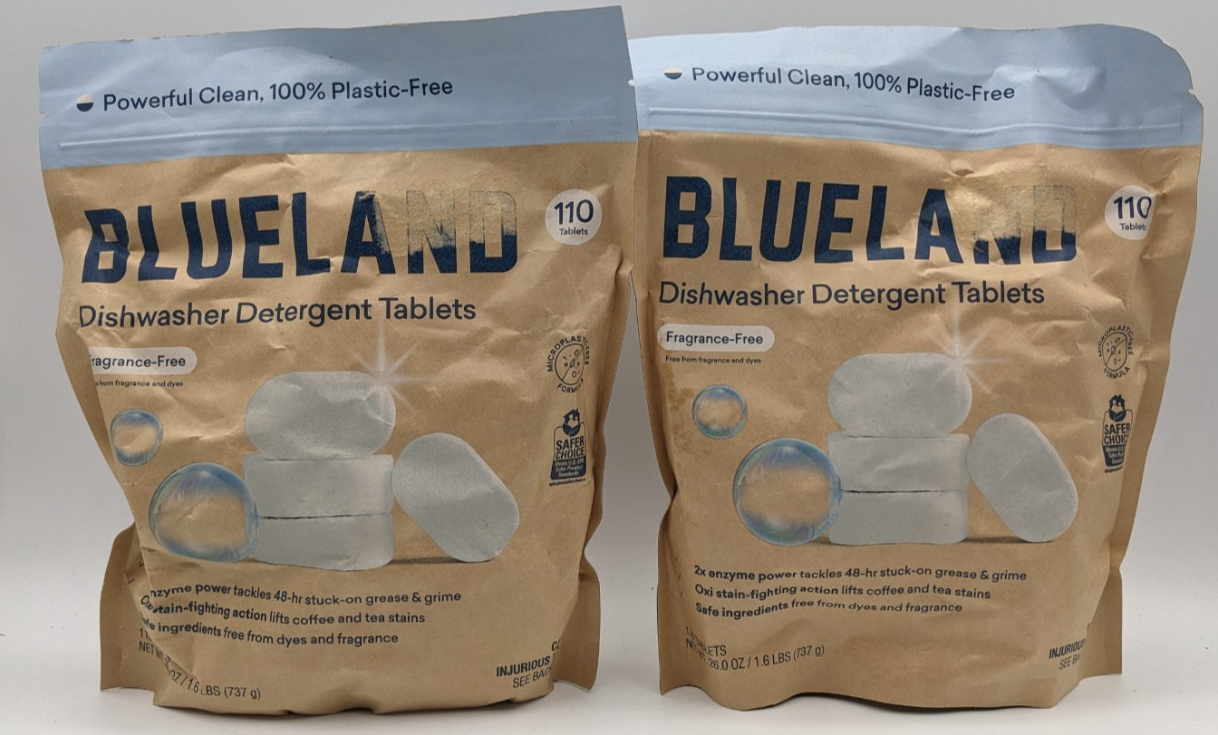 Blueland Dishwasher Detergent Tablets 2 Pack 220 Count Nonplastic Refill Sealed