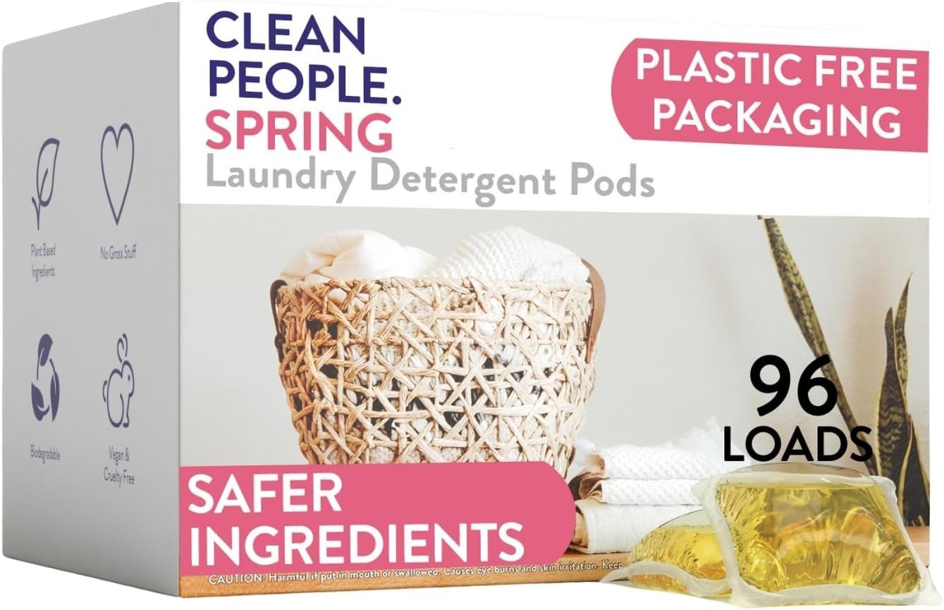 The Clean People Hypoallergenic Laundry Pods 96 Count – Ultra Concentrated, Spri
