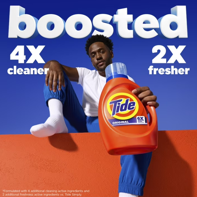 (2 Pack) Tide 6X Boosted Cleaning Power Liquid Detergent Original 80 Loads