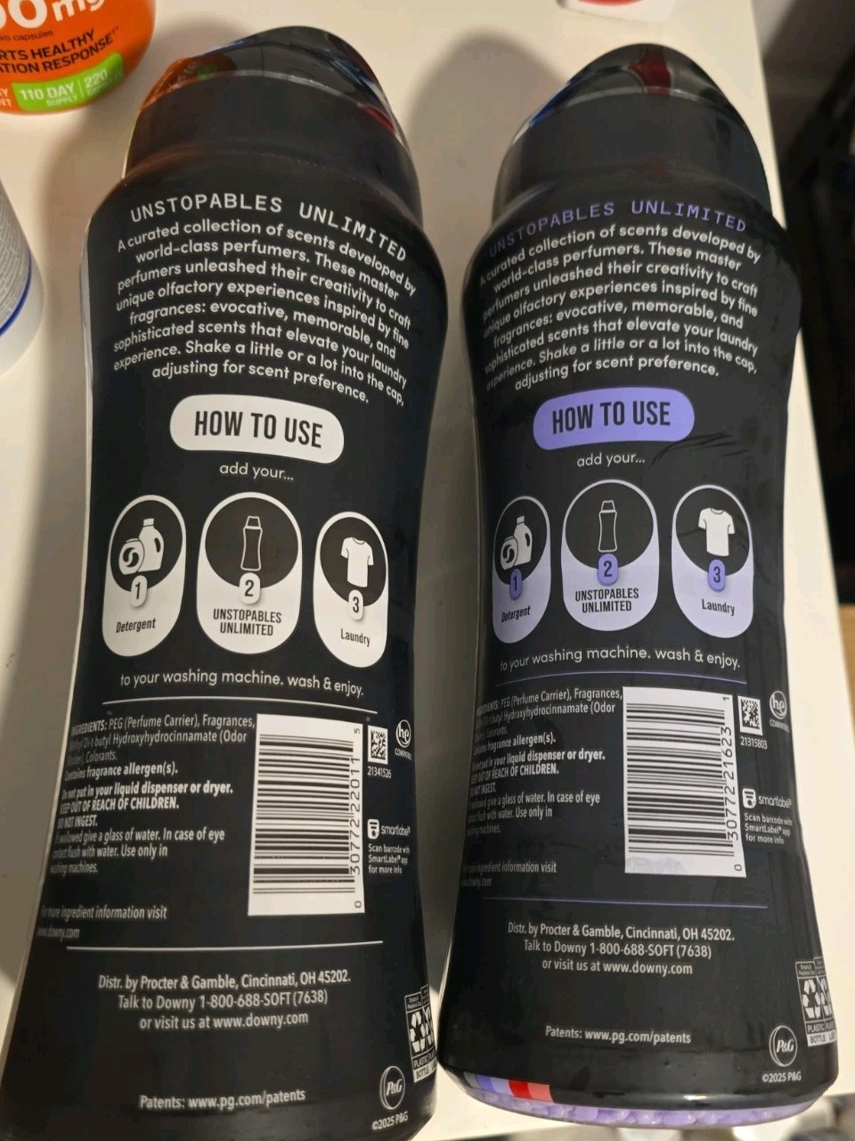 2 Pc Downy Unstopables Unltd Cashmere/Bergamot In-Wash Laundry 21 Oz (B040)