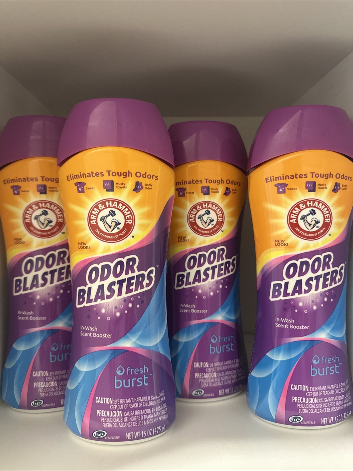 Arm & Hammer Odor Blasters Fresh Burst In-Wash Scent Booster, 15-oz (x4)