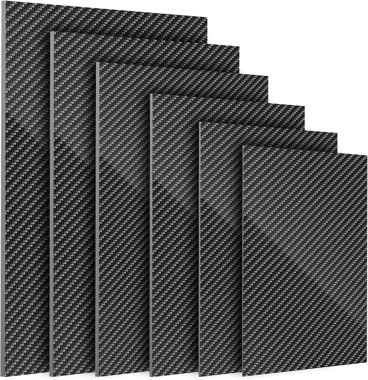 Kalolary Carbon Fiber Sheet 250 X 100 X 1 MM, 3K Real Carbon Fiber Board Plate C