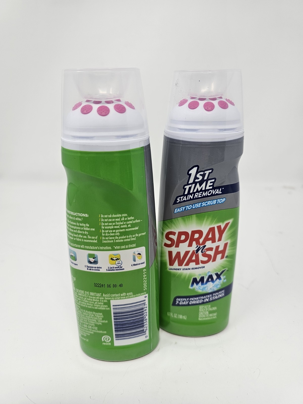 (2) Spray n Wash Max Laundry Stain Remover Gel Stick, Easy To Use, Scrub Top