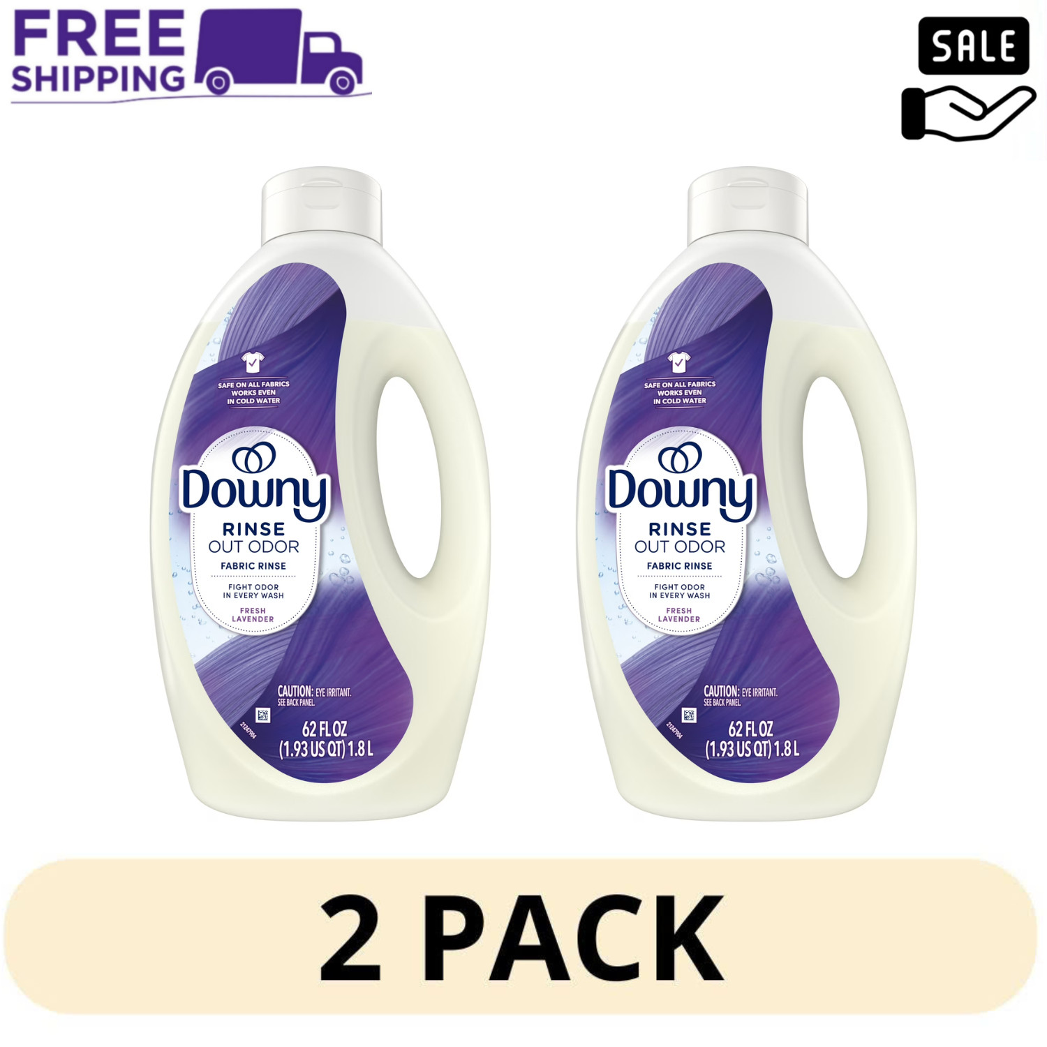 2 Pack Downy Laundry Rinse each 62oz Fresh Lavender Tackles Tough Odors Care
