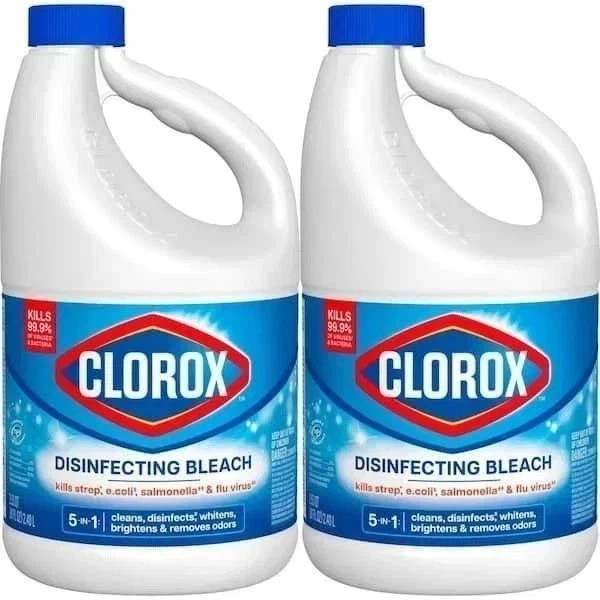 Concentrated Regular Disinfecting Liquid Laundry Bleach, 81 fl.oz 2 pack
