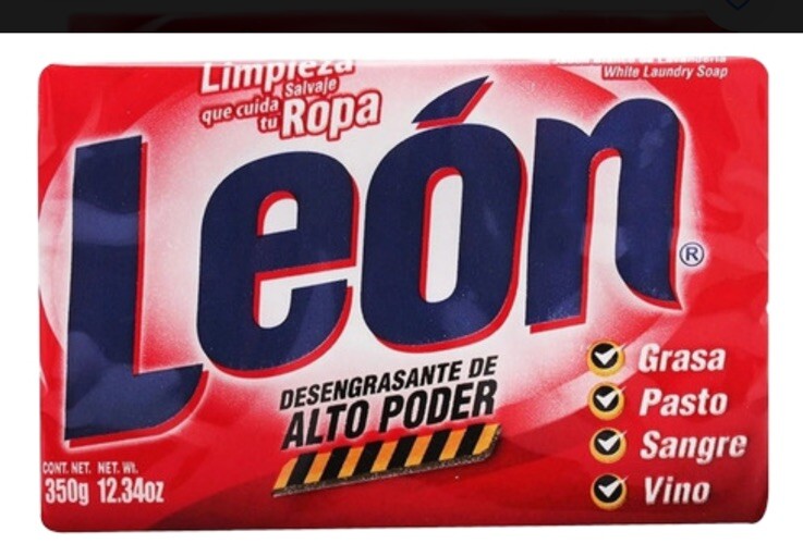 6 PACK LEON JABON EN BARRA ALTO PODER ROPA LAUNDRY BAR DETERGENTE SOAP 350g each
