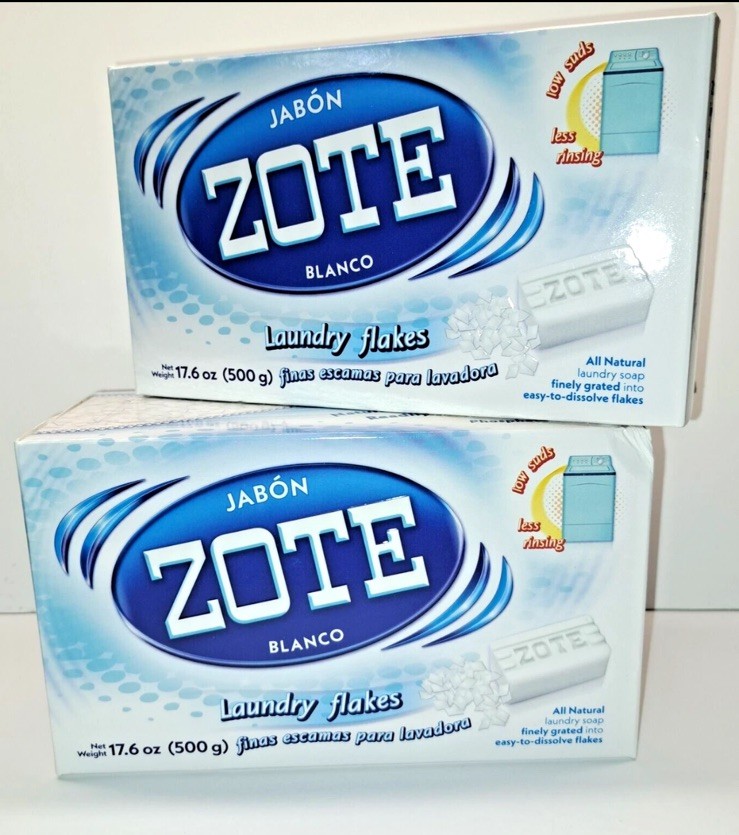 2 JABON ZOTE BLANCO LAVADORA White Laundry Flakes 17.6 OZ 500g