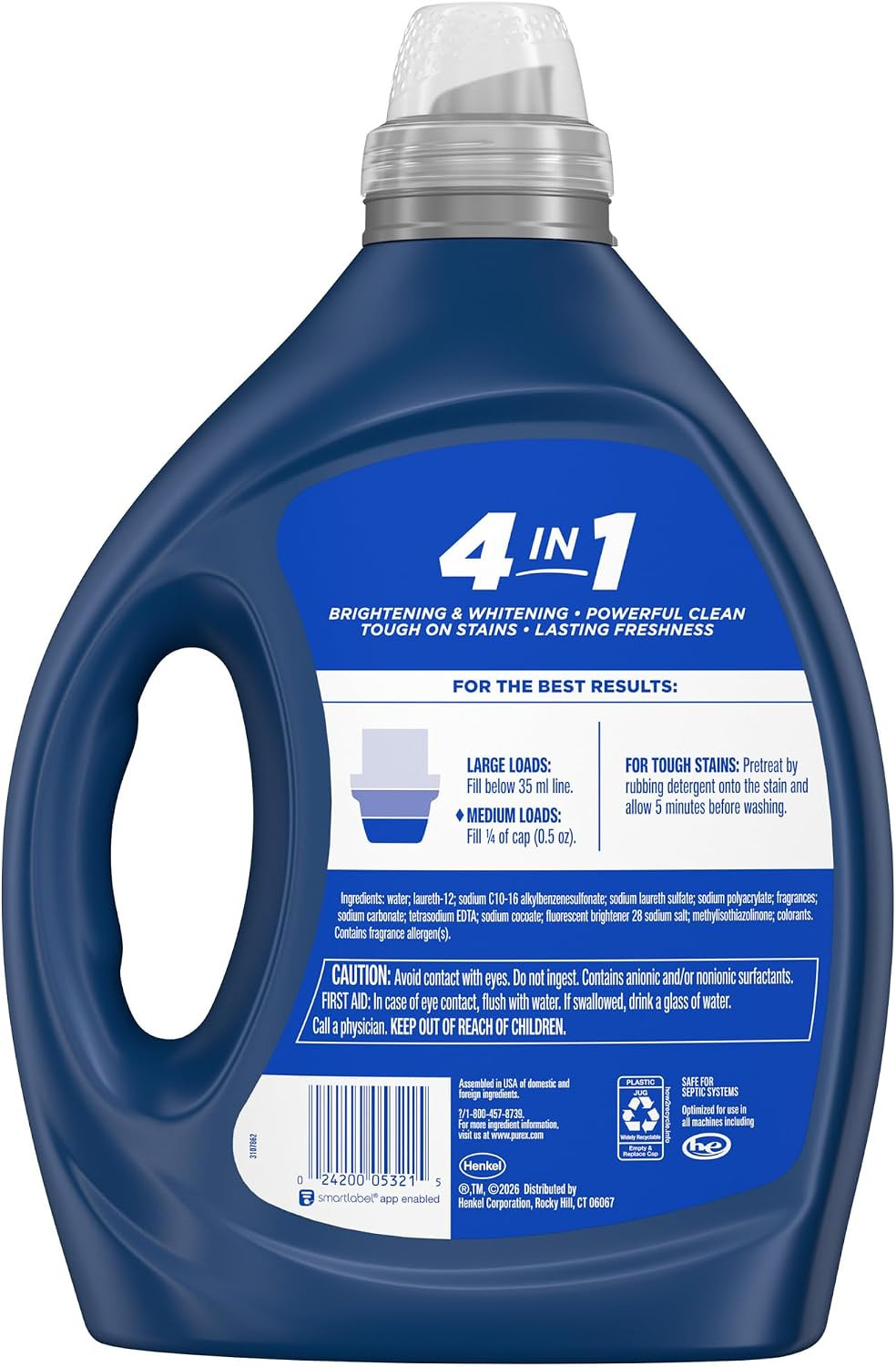 Purex Fresh Mountain Breeze Liquid Detergent – 82.5 Fl Oz, 165 Loads, Ultra-Conc