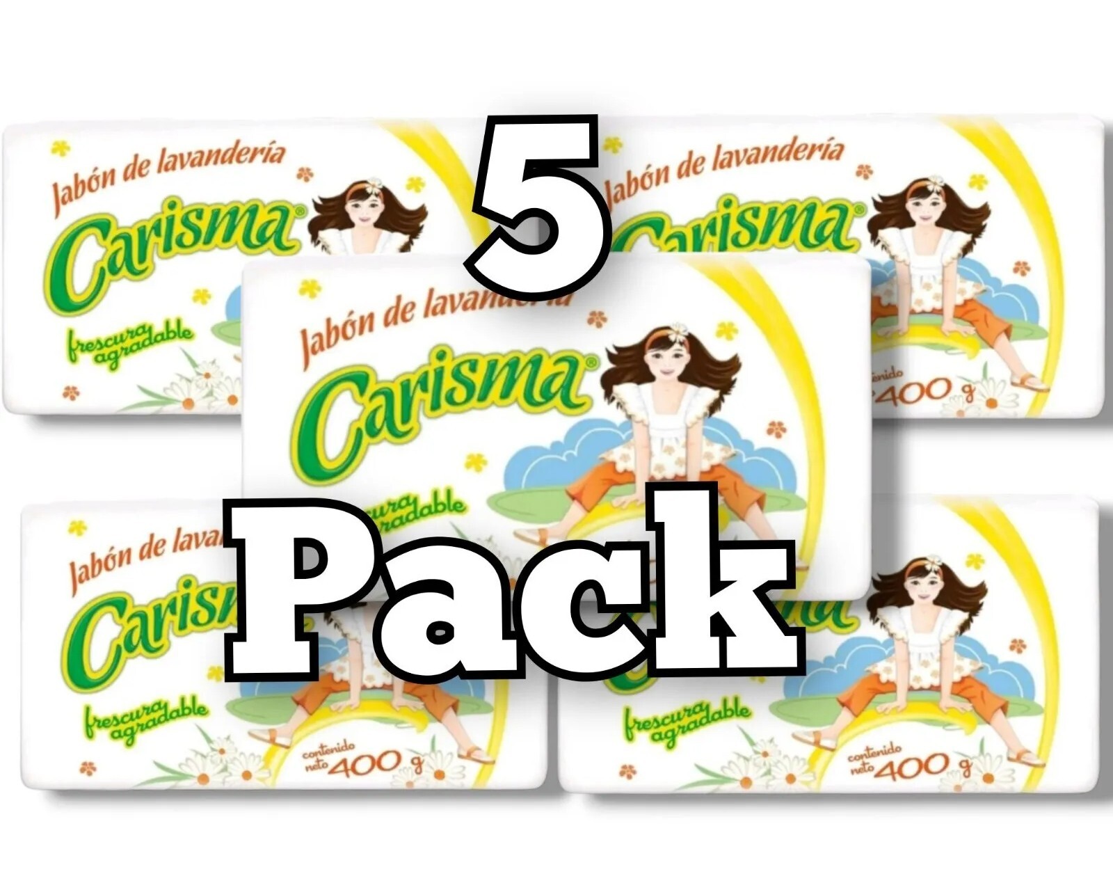 5 PACK CARISMA JABON EN BARRA ROPA LAUNDRY BAR DETERGENTE SOAP 400g each🔥