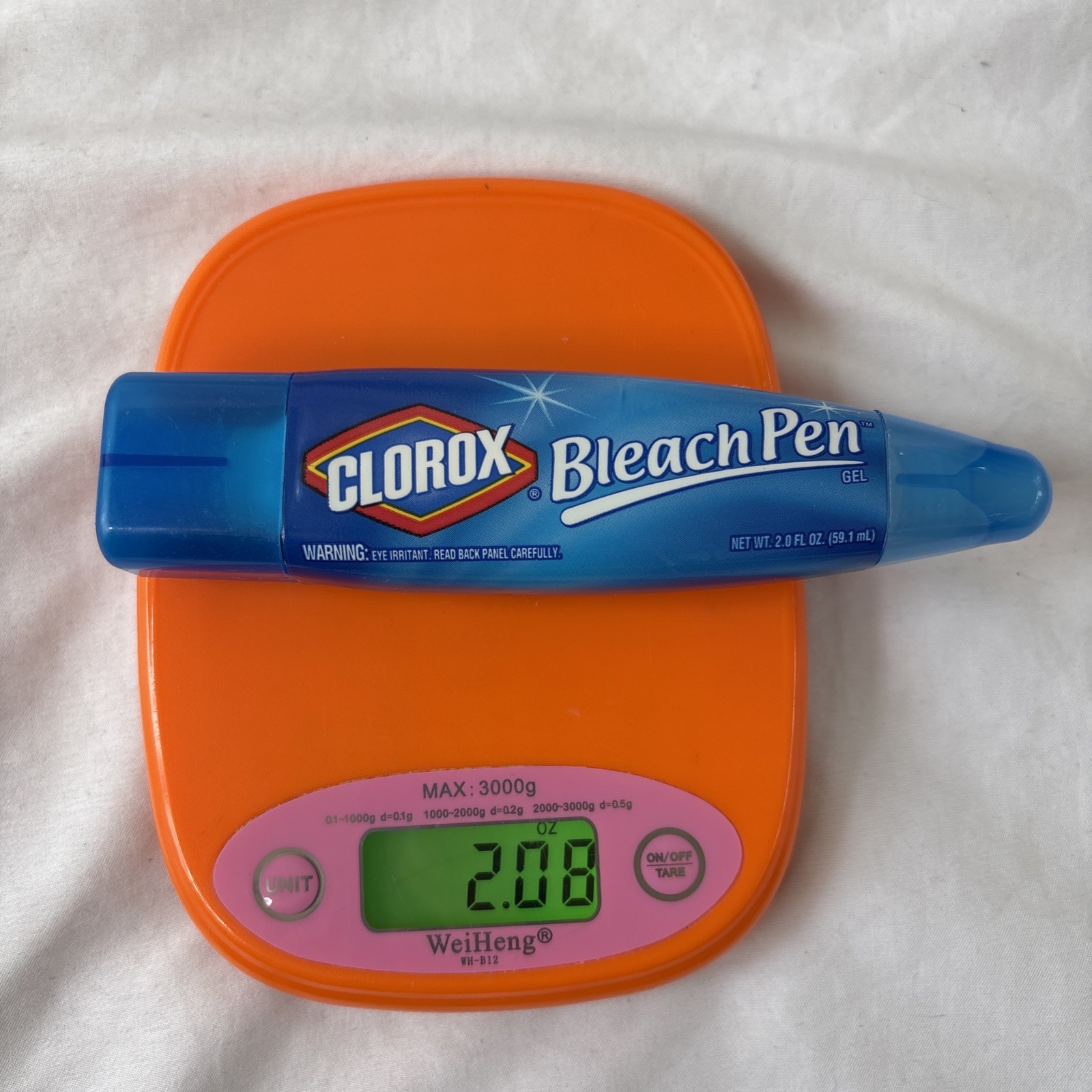 Clorox Bleach Pen Gel With Dual Tip Weighs 2.09 Ounces Used