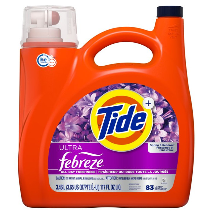 3 Pack Ultra Febreze Liquid Laundry Detergent, Spring, Renewal Scent,117fl oz Pk