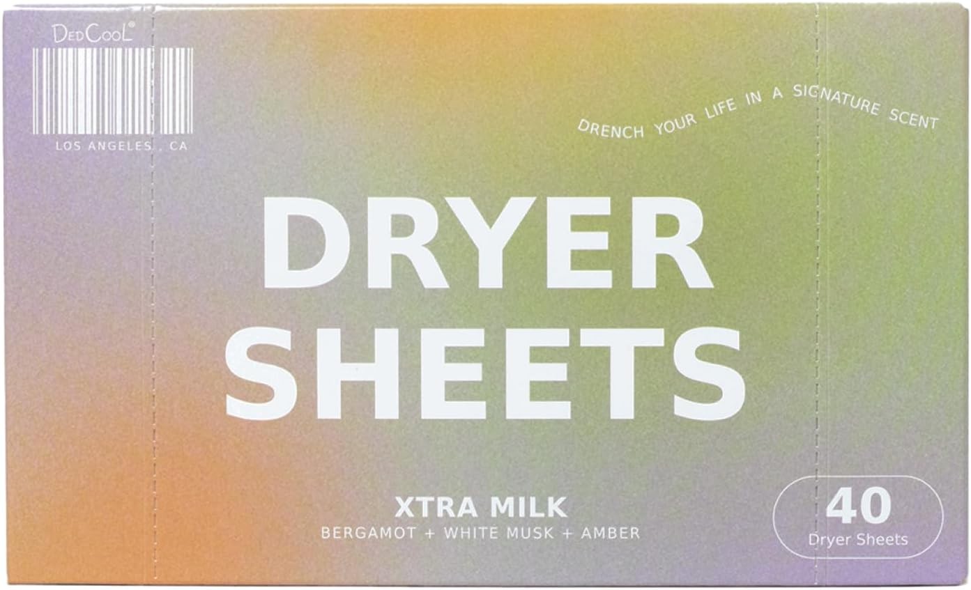 Dryer Sheets in Xtra Milk | 40 Count | Non-Toxic, Vegan Fabric Softener Sheets |