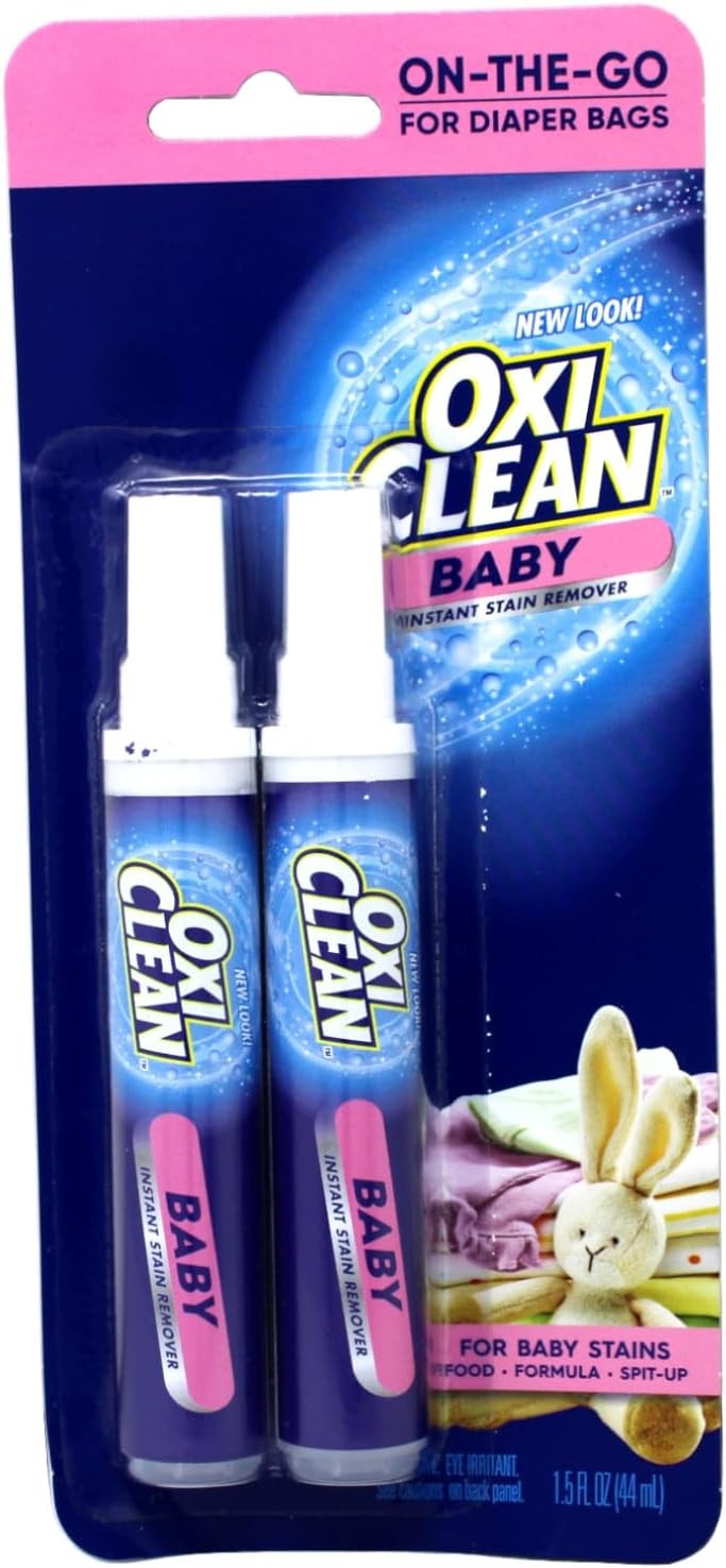 Baby Instant Stain Remover Pen Twin Pack, 0.75 oz Each, On-the-Go for Diaper